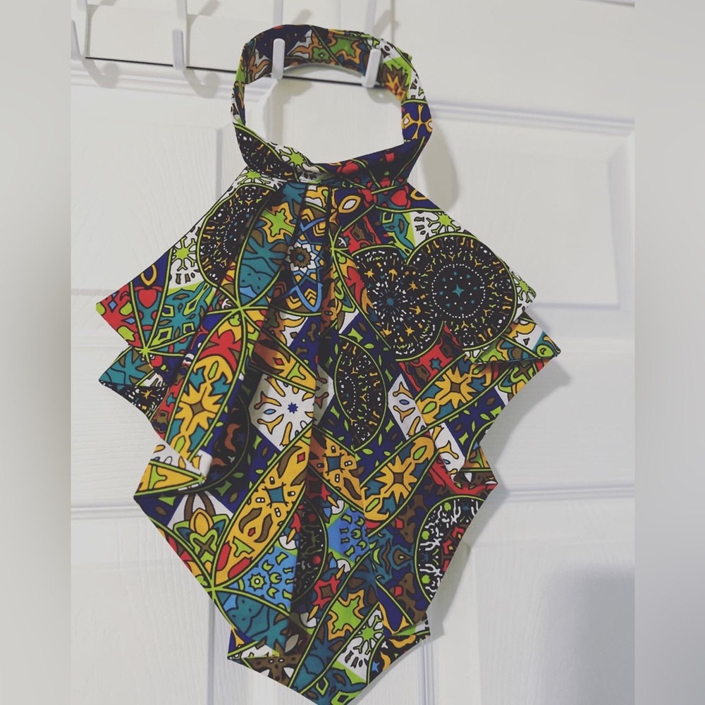 The Audrey necklace. 100% kente African fabric